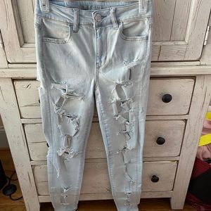 American Eagle Ripped Jeggings size 0 NWOT